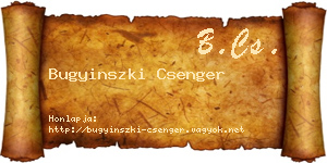 Bugyinszki Csenger névjegykártya